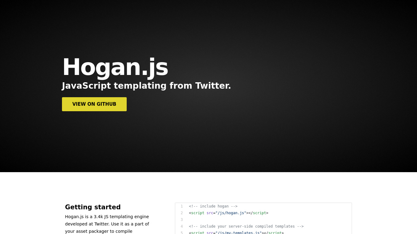 Hogan.js Landing page