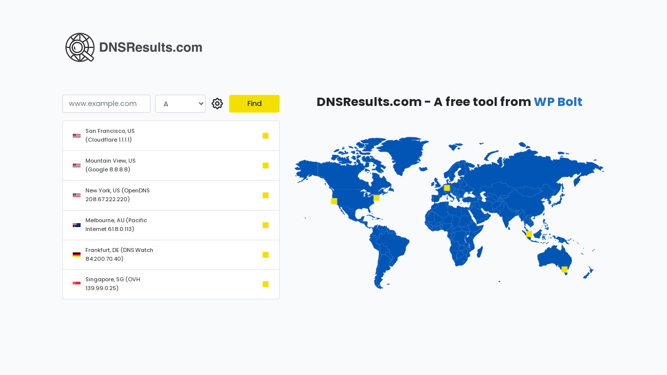 DNSresults.com Landing page