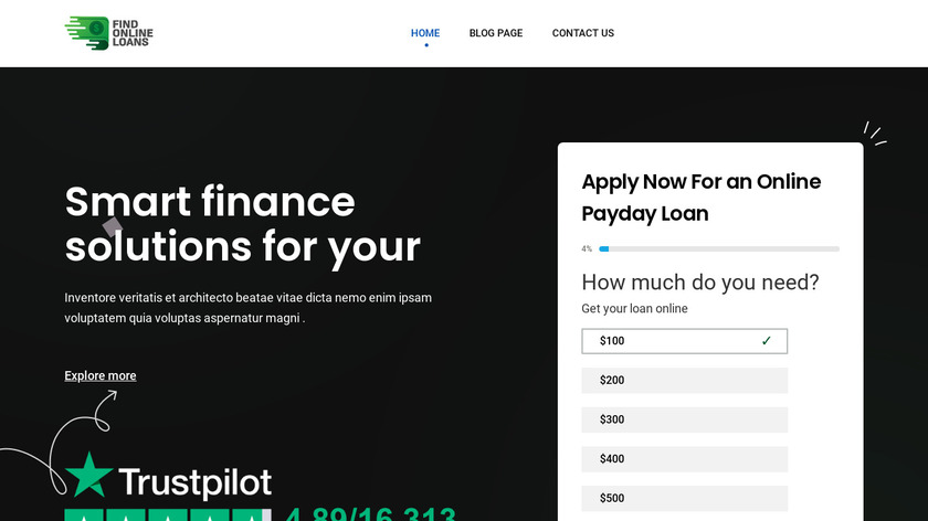 FindOnlineLoans Landing Page