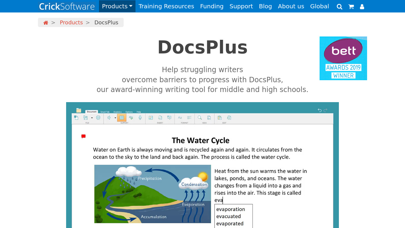 DocsPlus from Crick Software Landing page