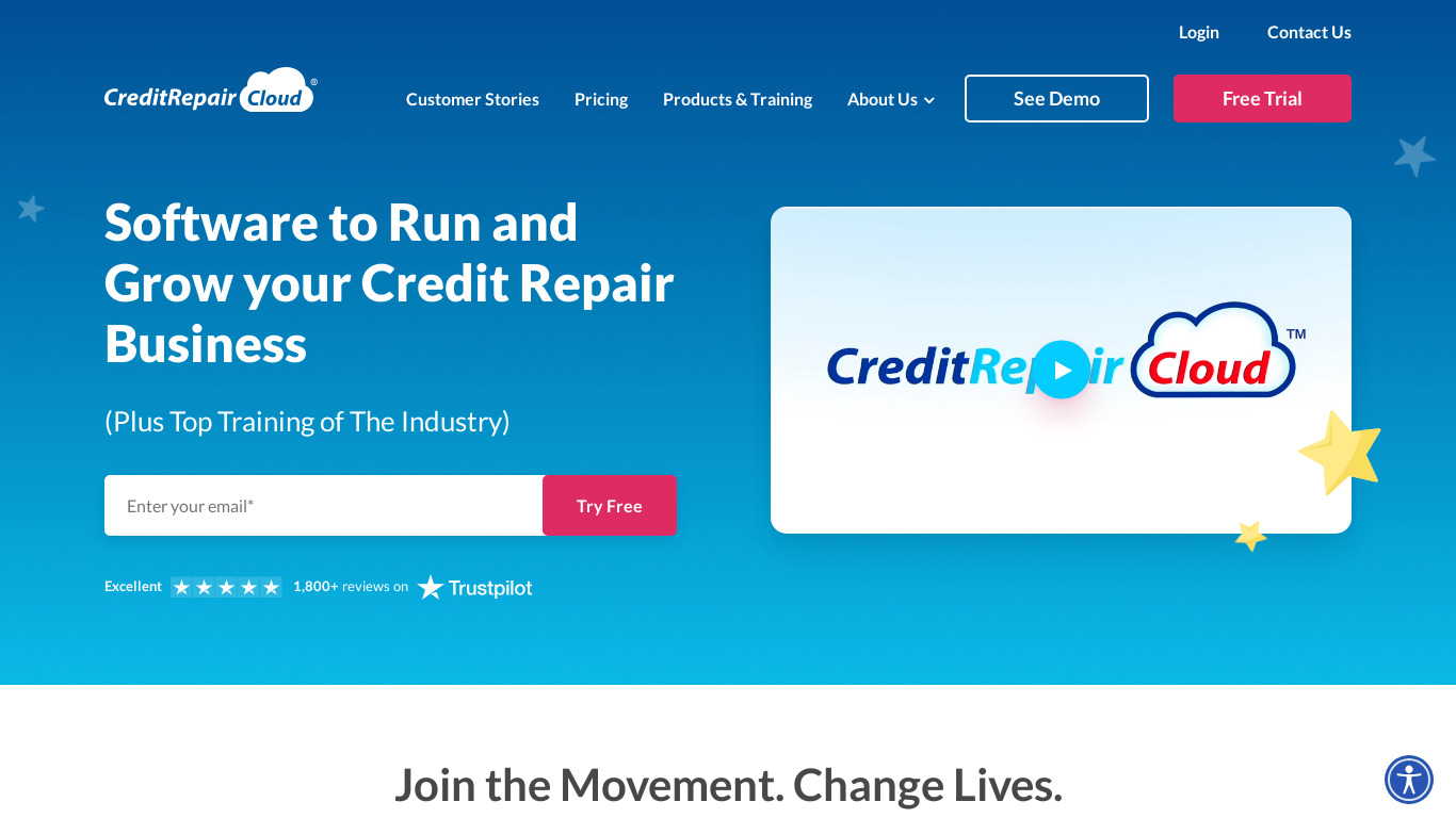 Credit Repair Cloud Landing page