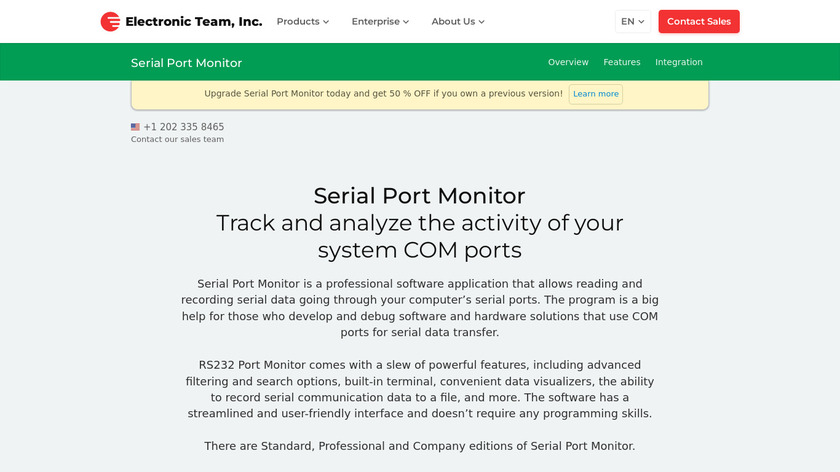 Serial Port Monitor Landing Page