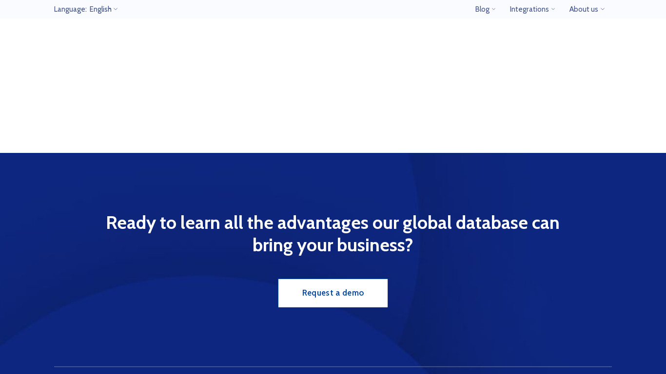 Global Database Landing page