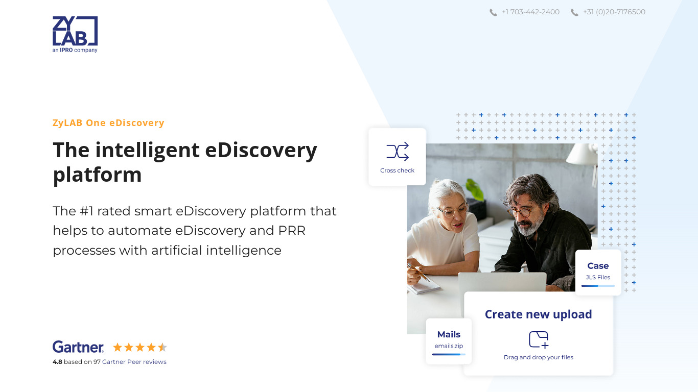 ZyLAB ONE eDiscovery Landing page