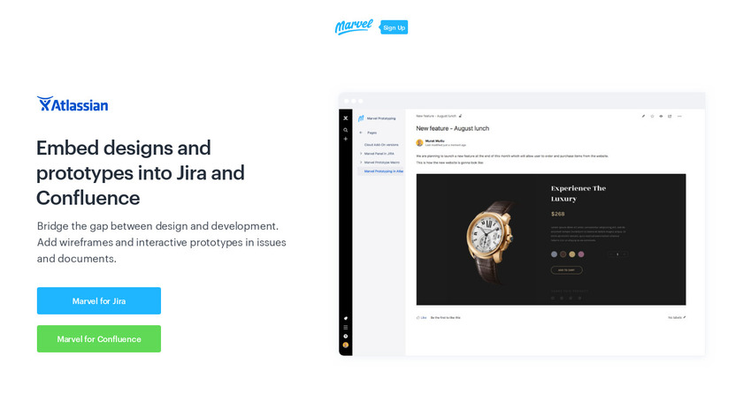 Marvel for JIRA and Confluence Landing Page