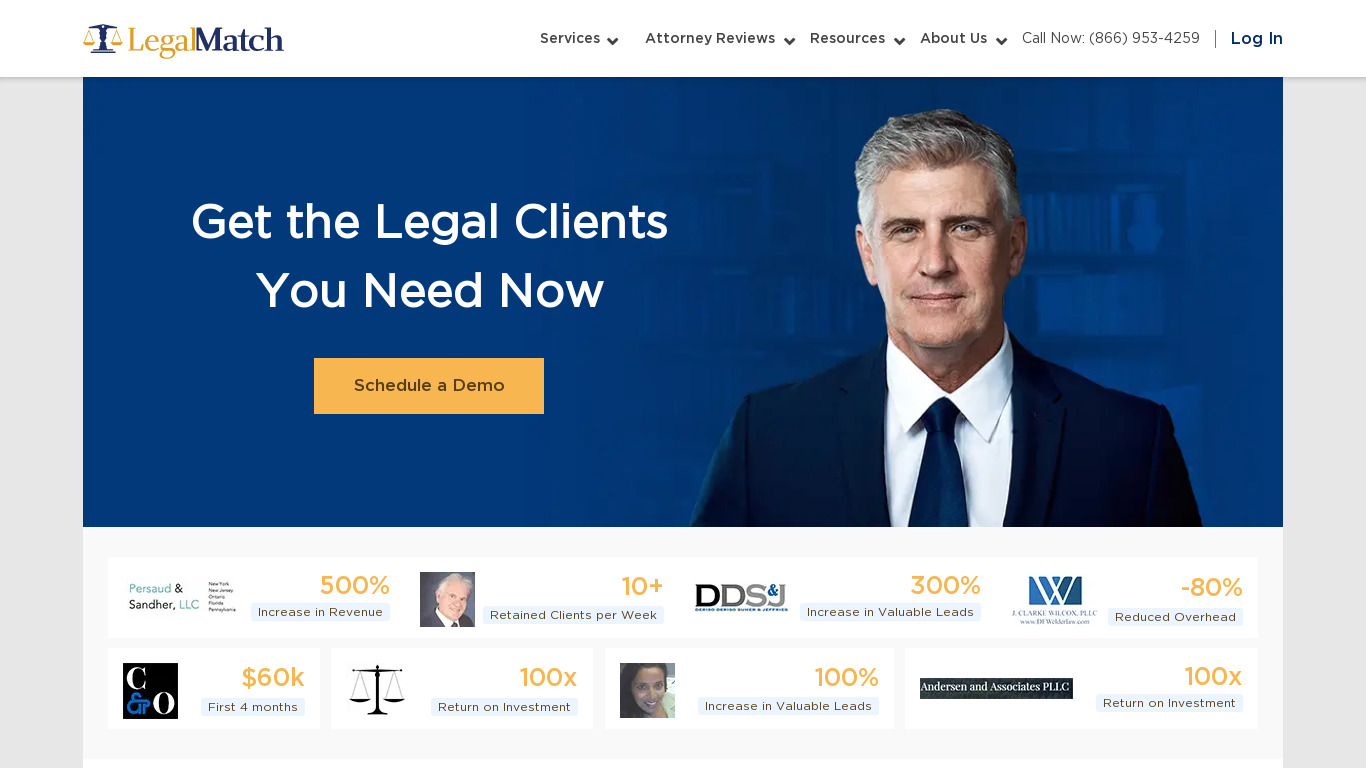 LegalMatch Marketing Solutions Landing page