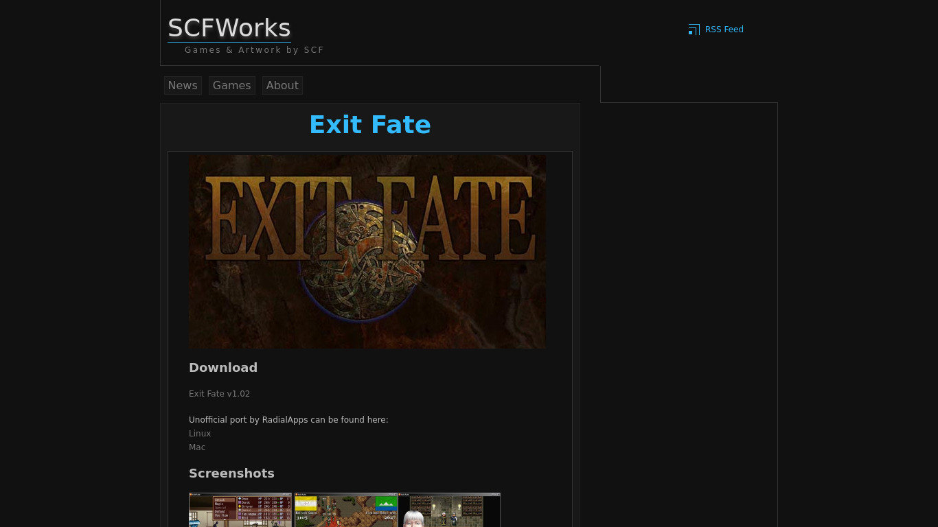 Exit Fate Landing page