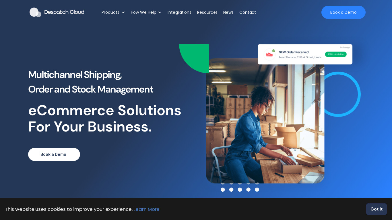 Despatch Cloud Landing page