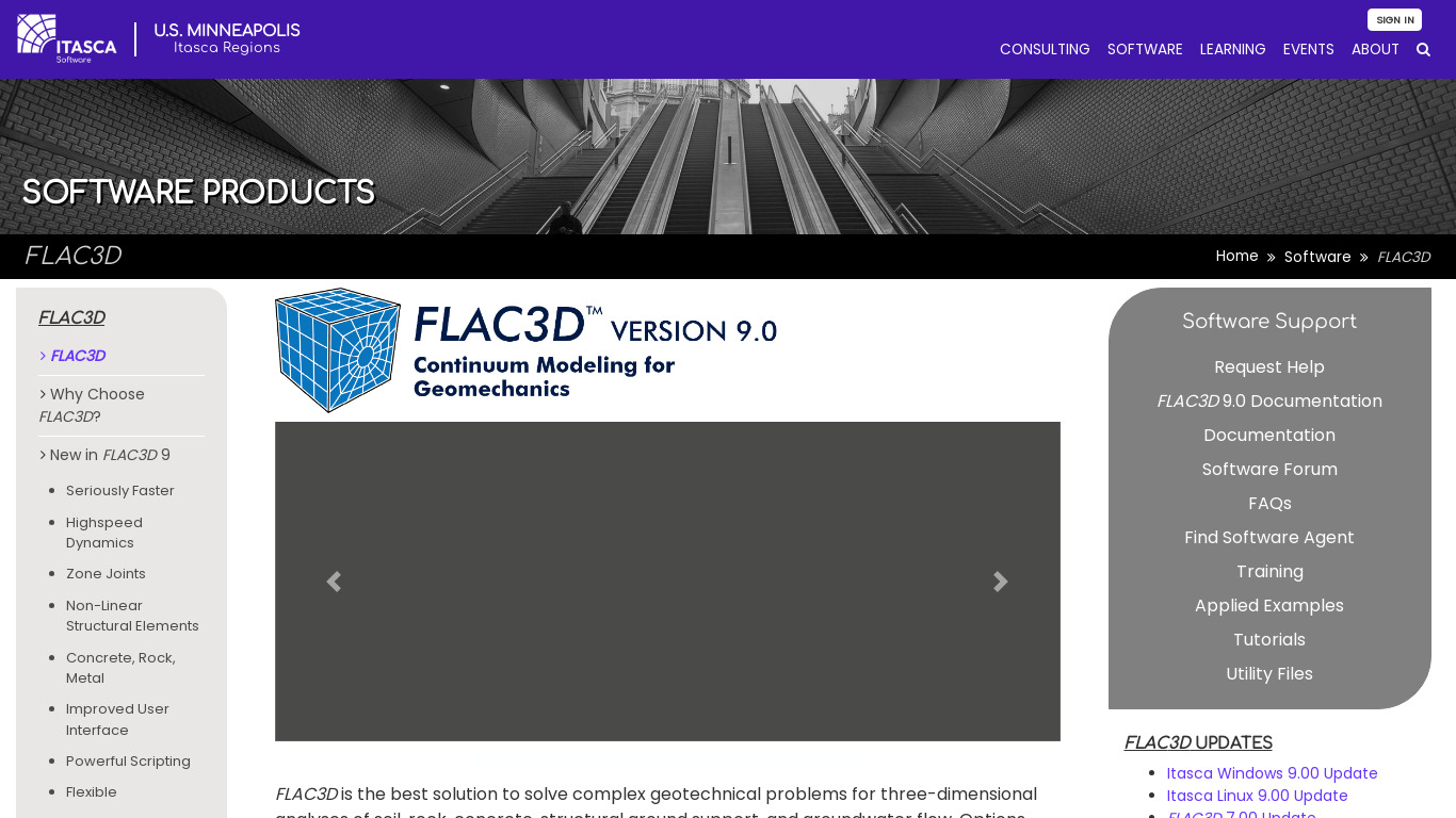 Flac3D Landing page
