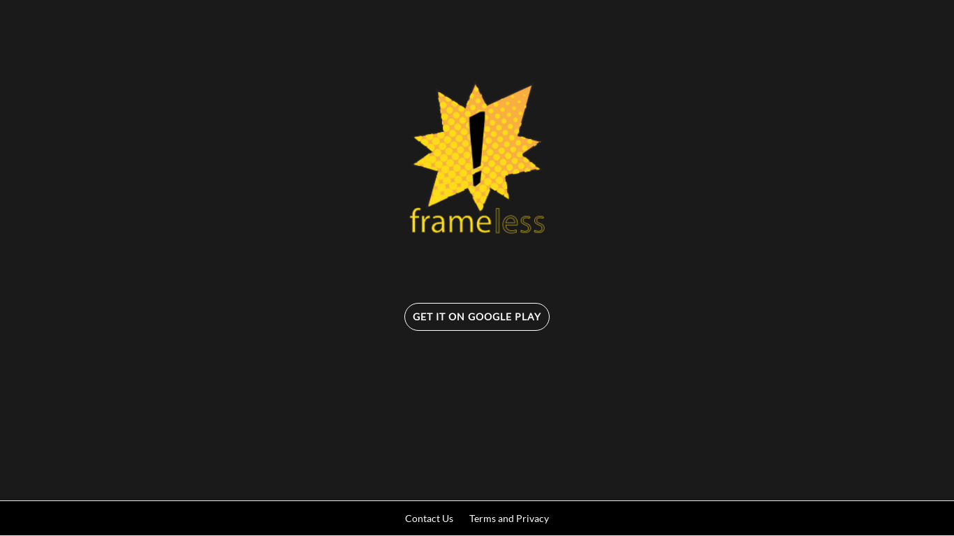 Frameless Space Landing page