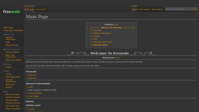freenode Landing Page