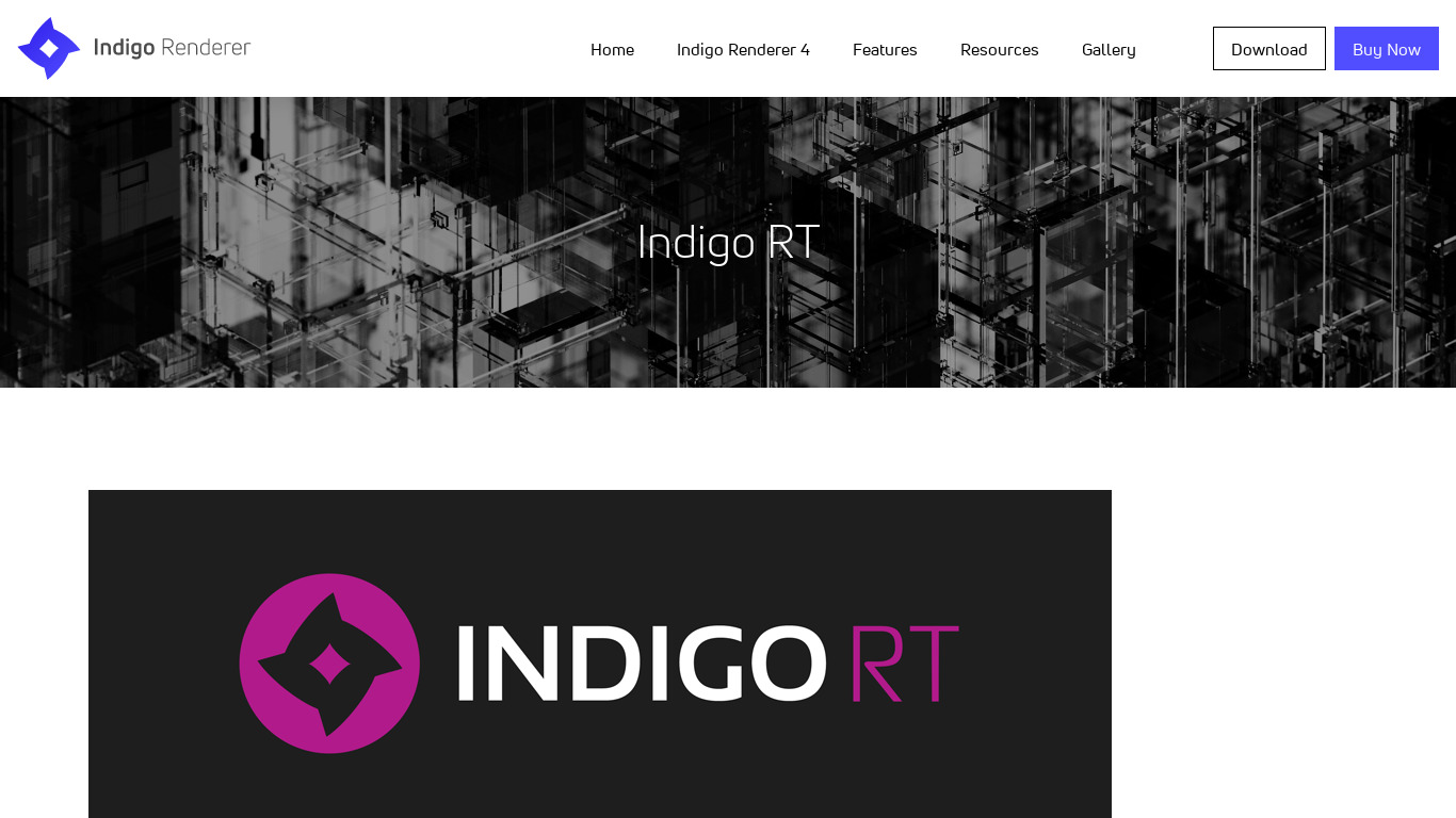 Indigo RT Landing page