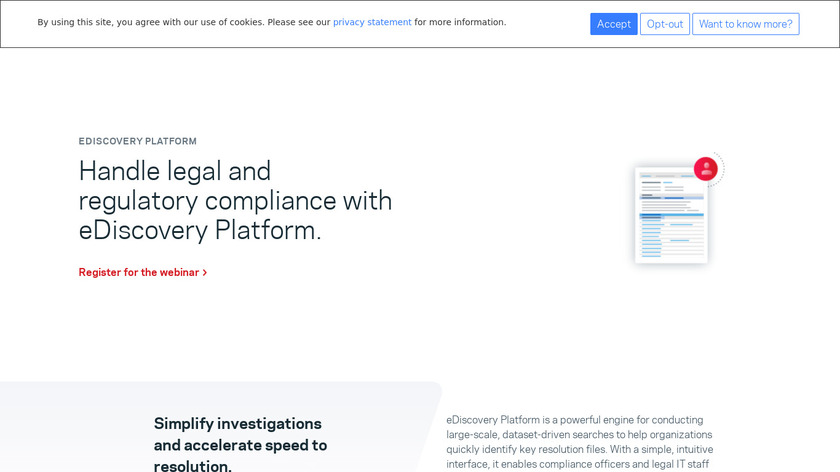 Veritas eDiscovery Platform Landing Page