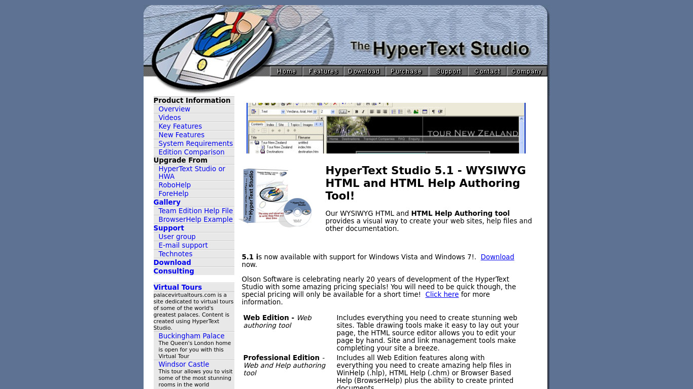 HyperText Studio Landing page