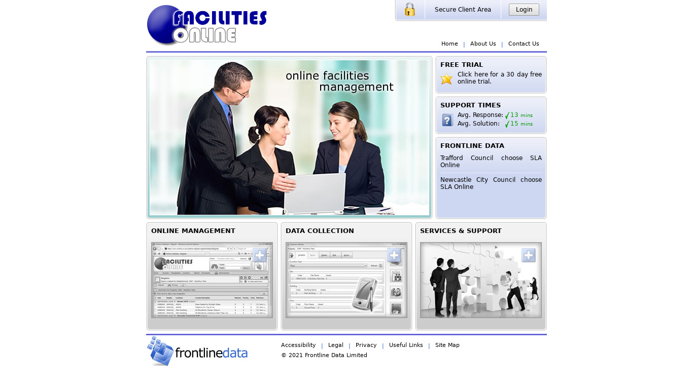 Facilities Online Landing page