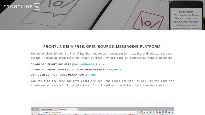 FrontlineSMS Landing Page