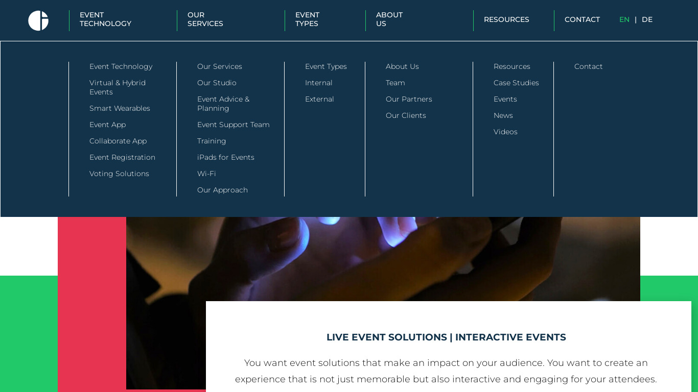 Crystal Interactive Landing page
