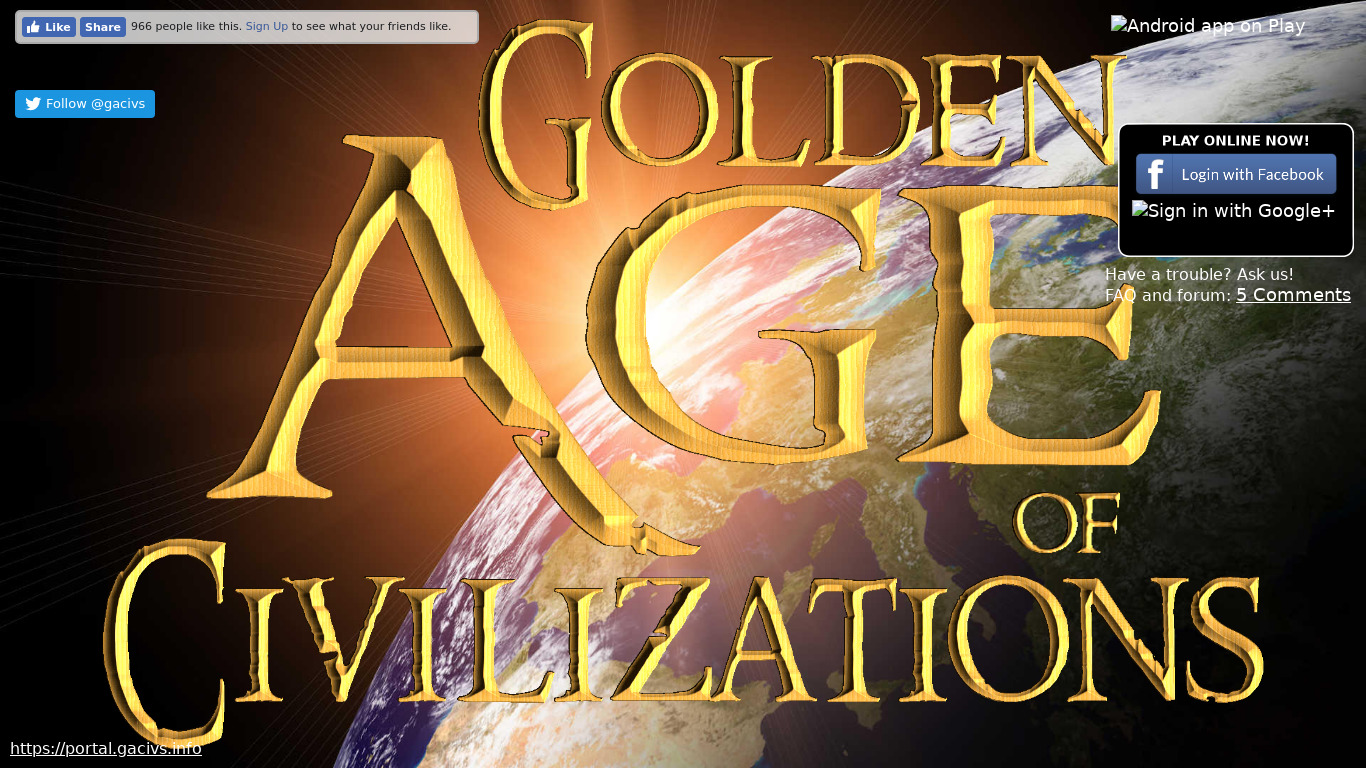 Golden Age of Civilizations Landing page