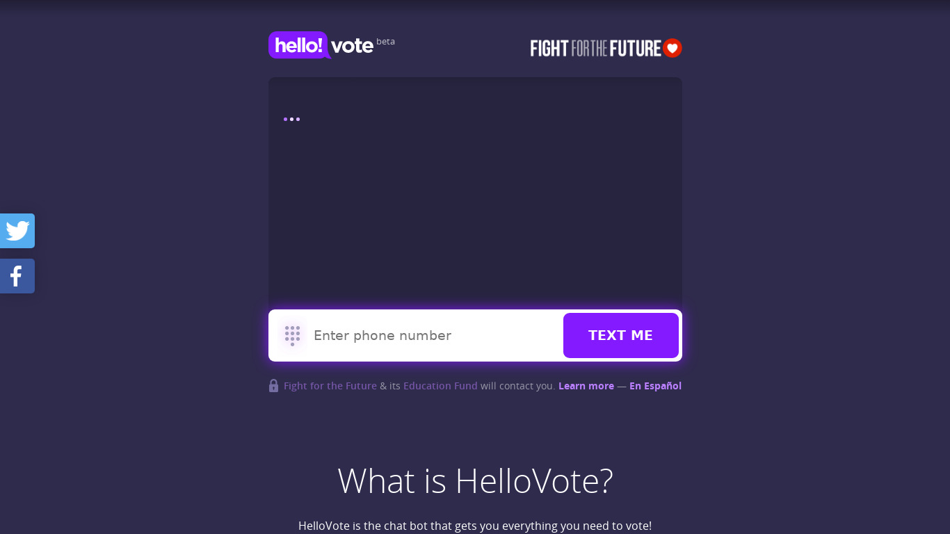 HelloVote Landing page