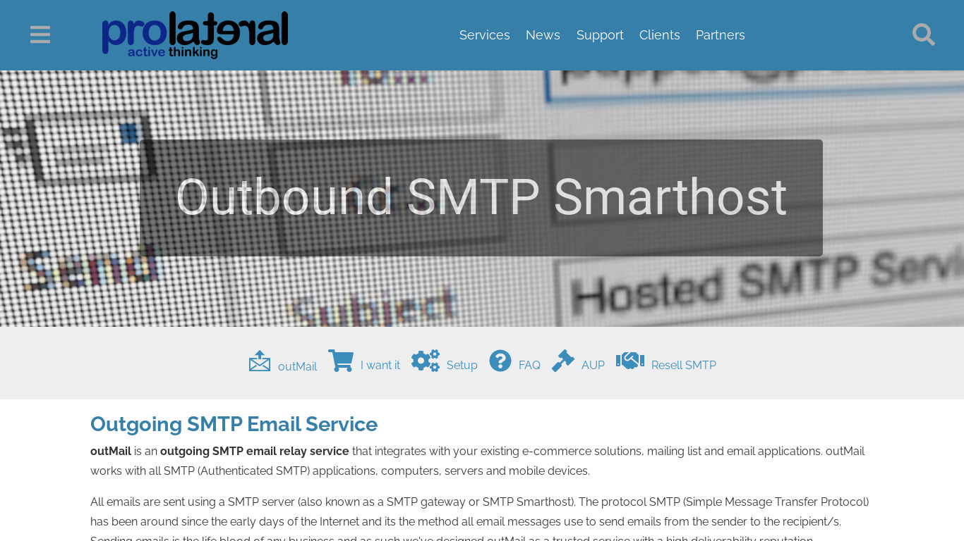outMail Landing page
