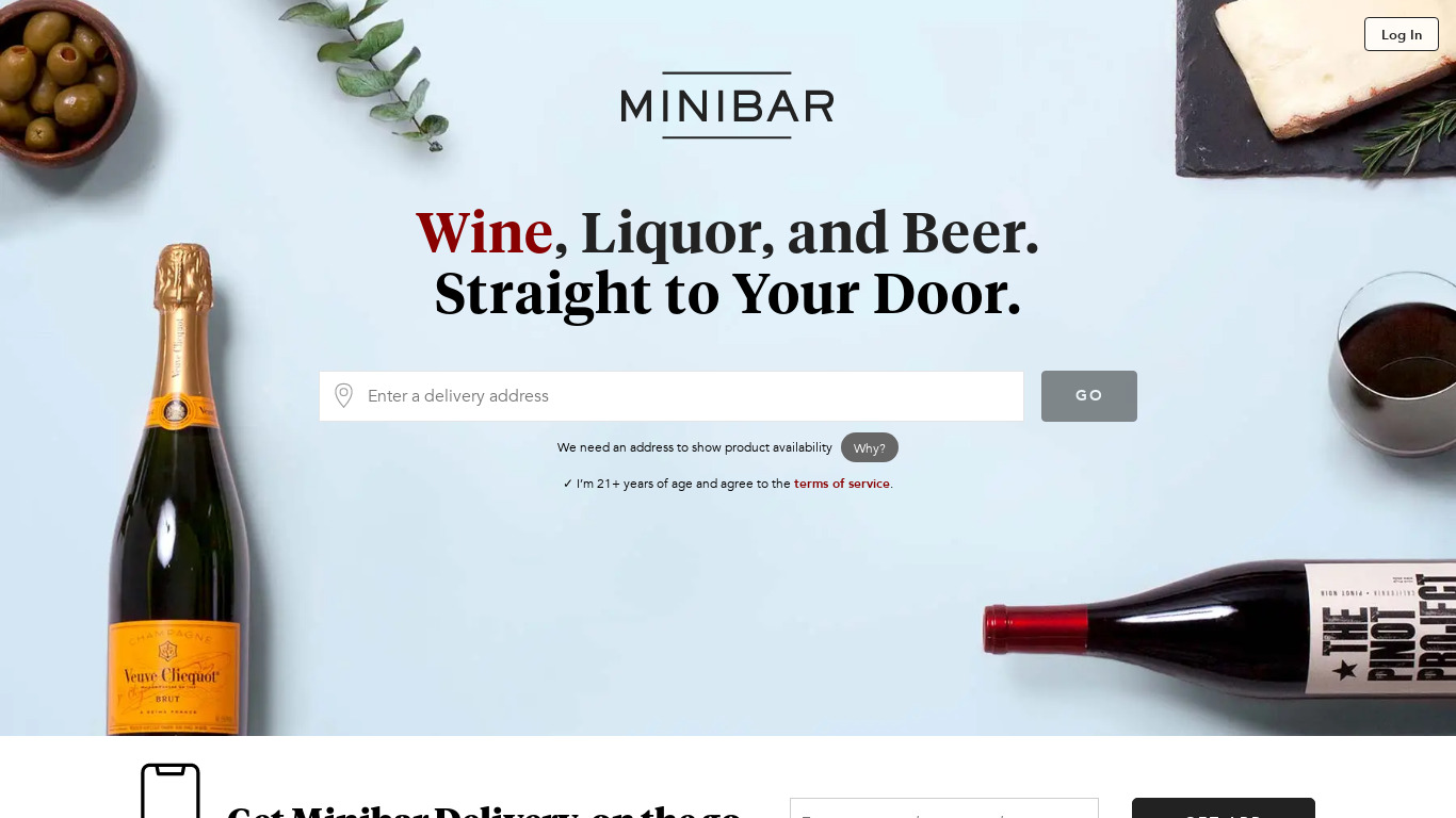 Minibar Landing page