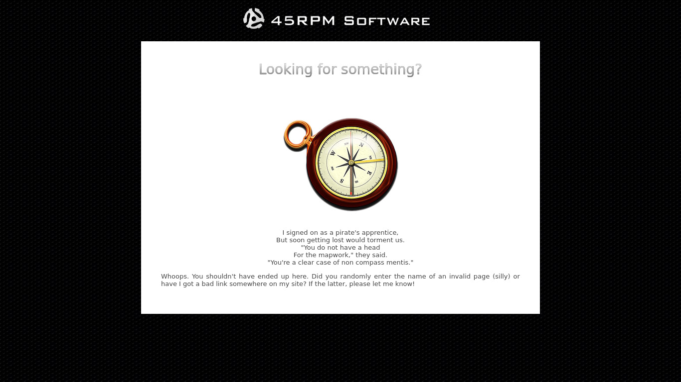 45rpmsoftware.com MailRaider Landing page