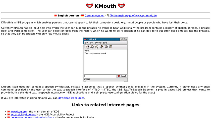 KMouth Landing Page