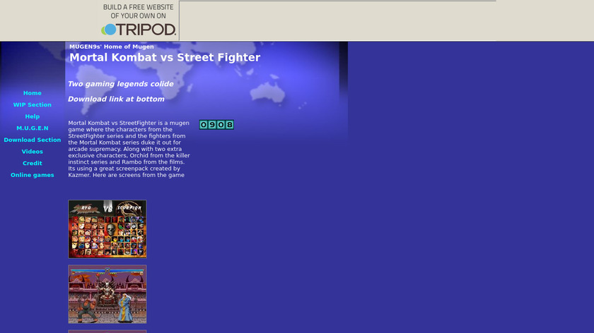Mortal Kombat vs. Street Fighter Landing Page