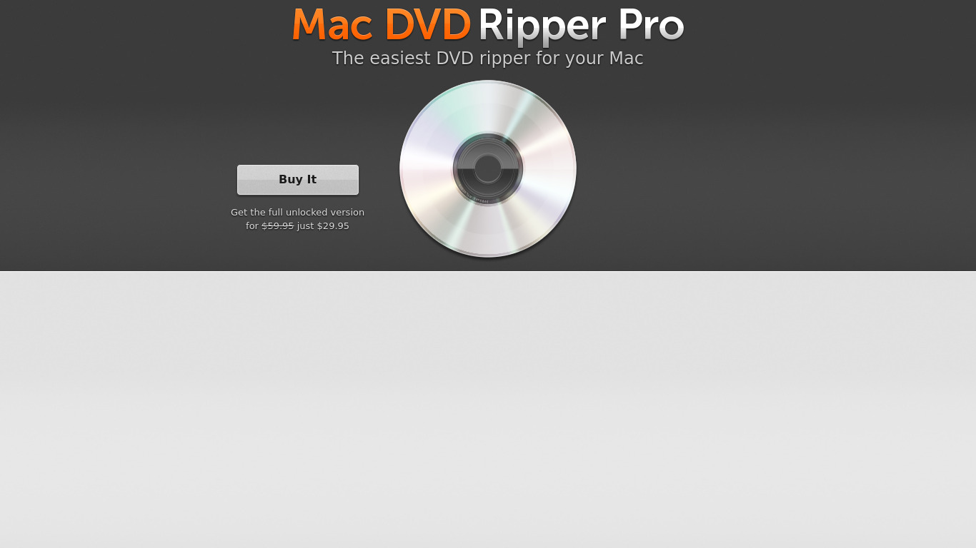 Mac DVDRipper Pro Landing page