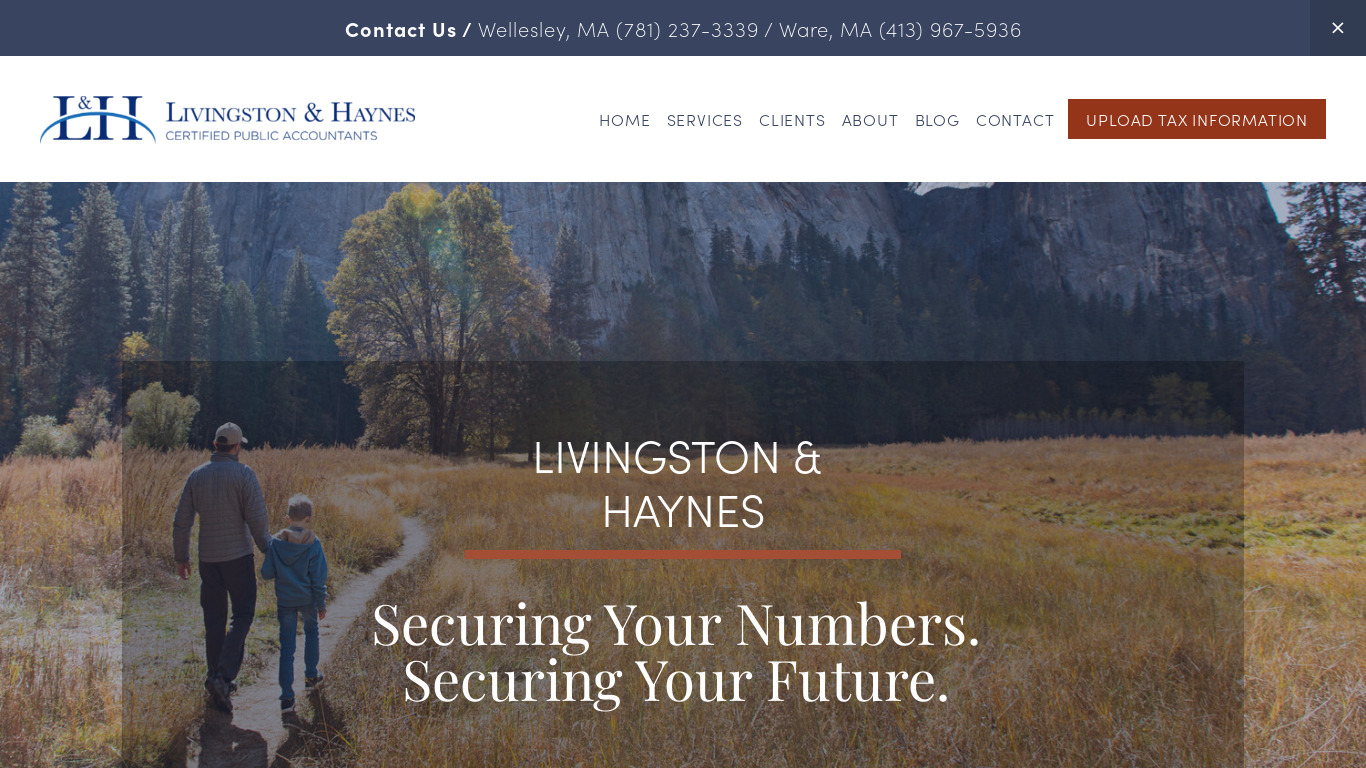 Livingston and Haynes Landing page