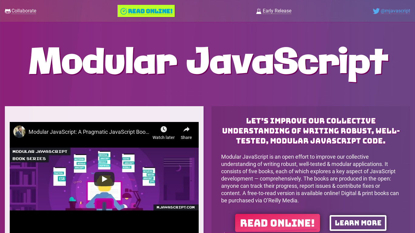 Modular JavaScript Landing page