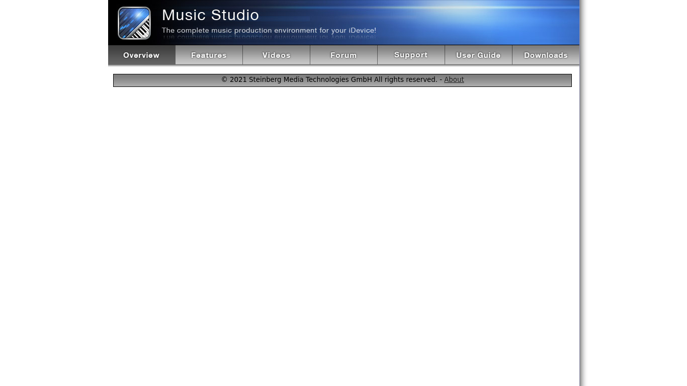 Music Studio Landing page