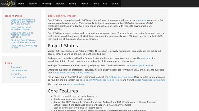 OpenXPKI Landing Page