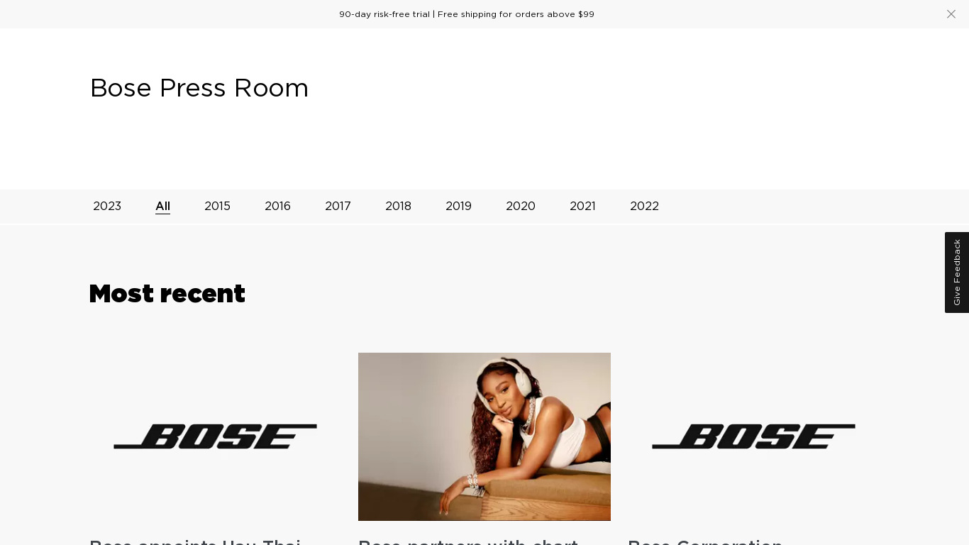 Bose Portable Home Speaker Landing page