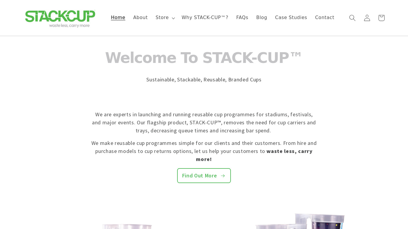 Stack Cup Landing page