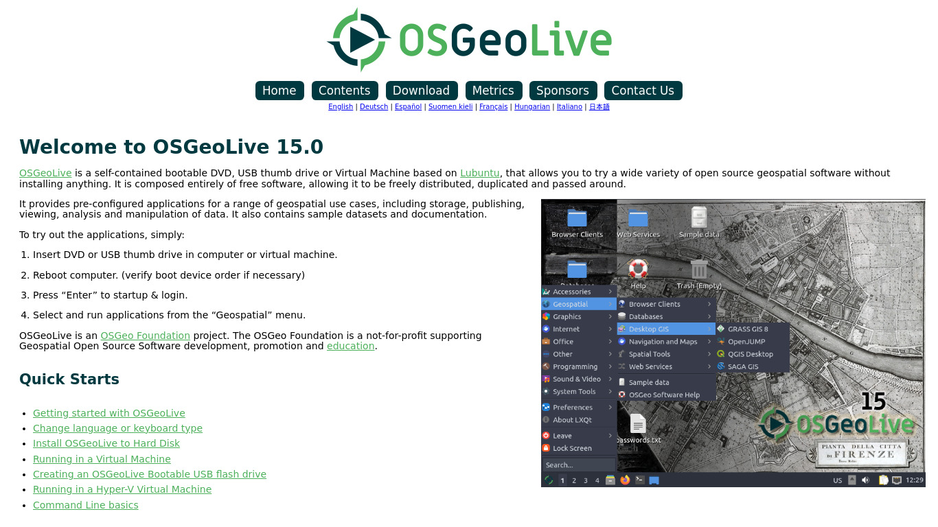 OSGeo-Live Landing page