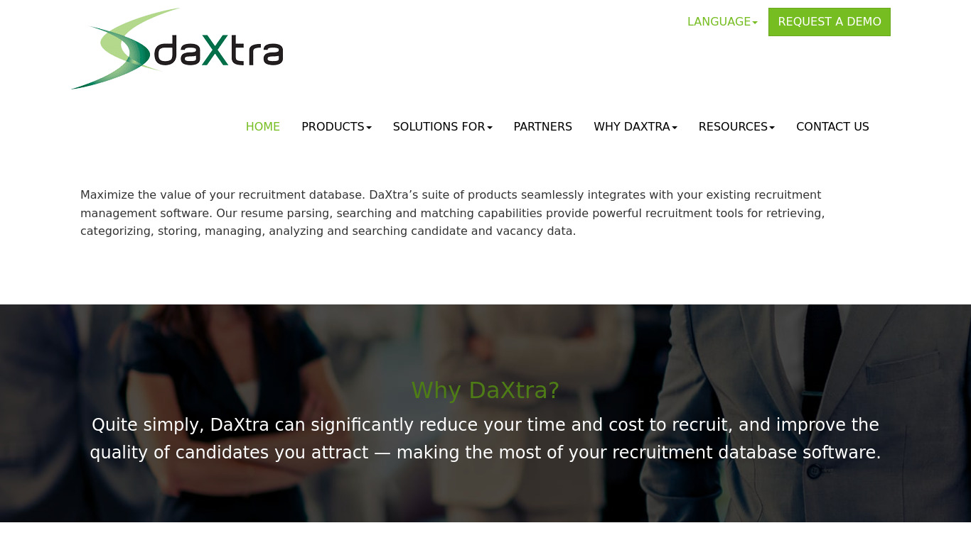 Daxtra Landing page