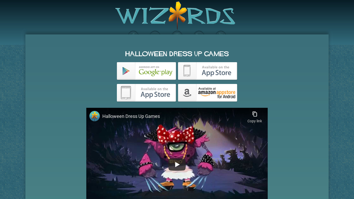 Halloween Dress Up Games Landing page