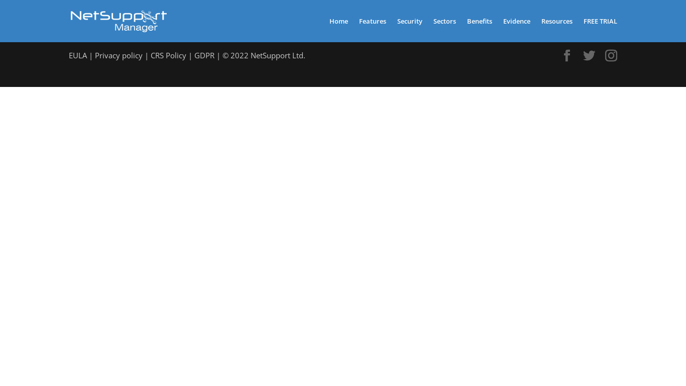 NetSupport Manager Landing page