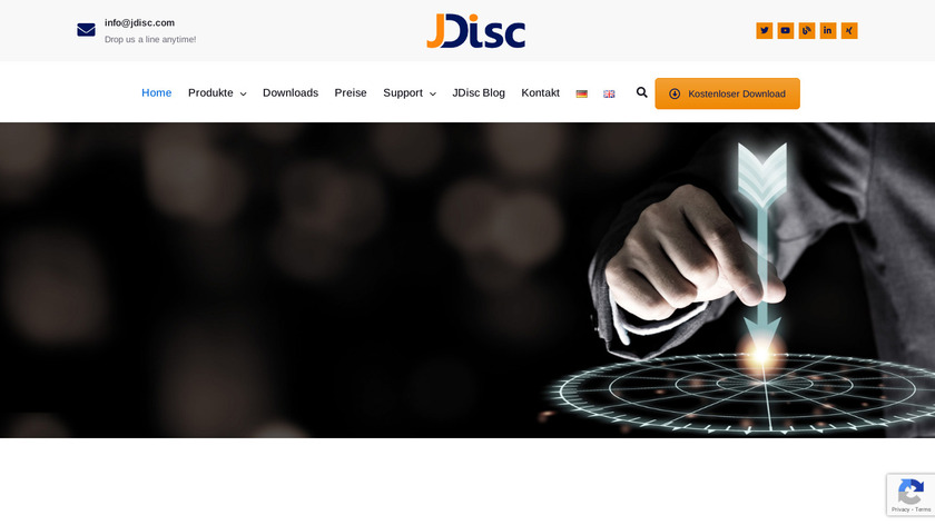 JDisc Discovery Landing Page