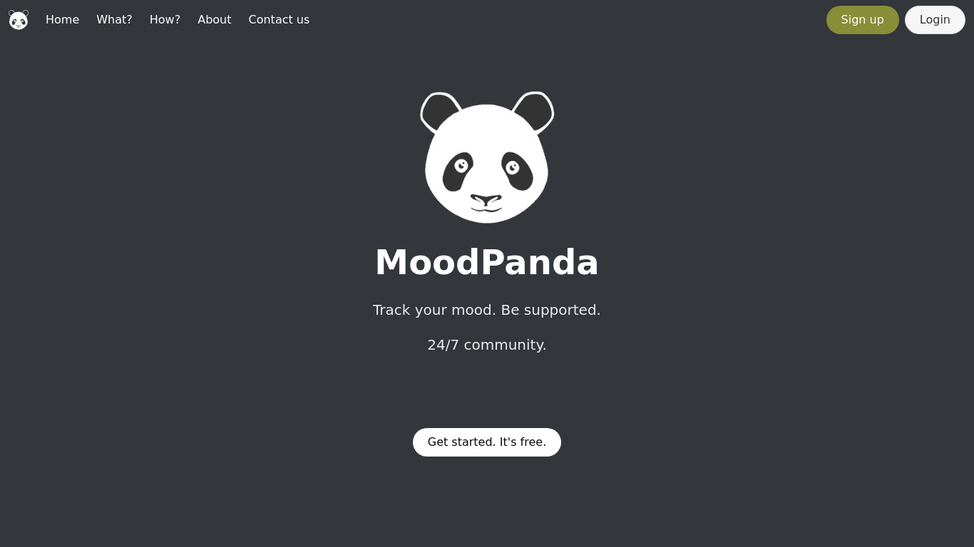 MoodPanda Landing page