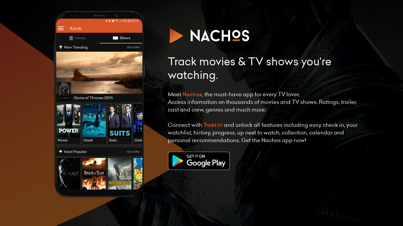 Nachos for Trakt.tv Landing page