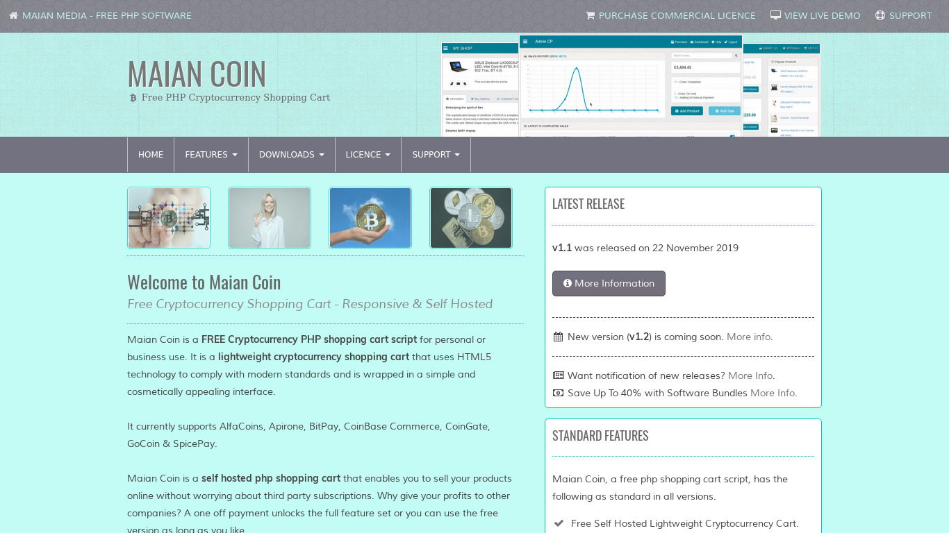 Maian Coin Landing page