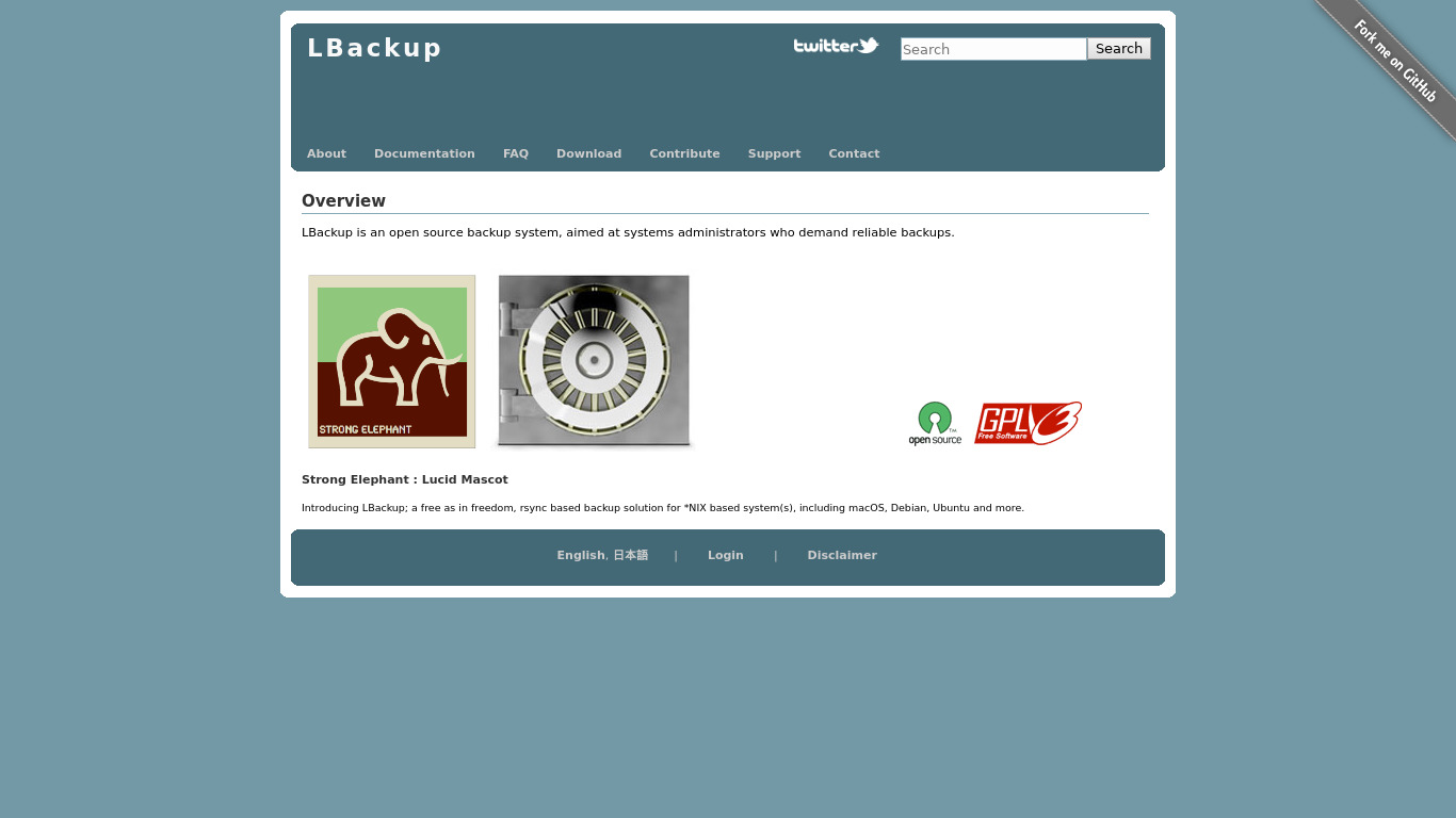 LBackup Landing page