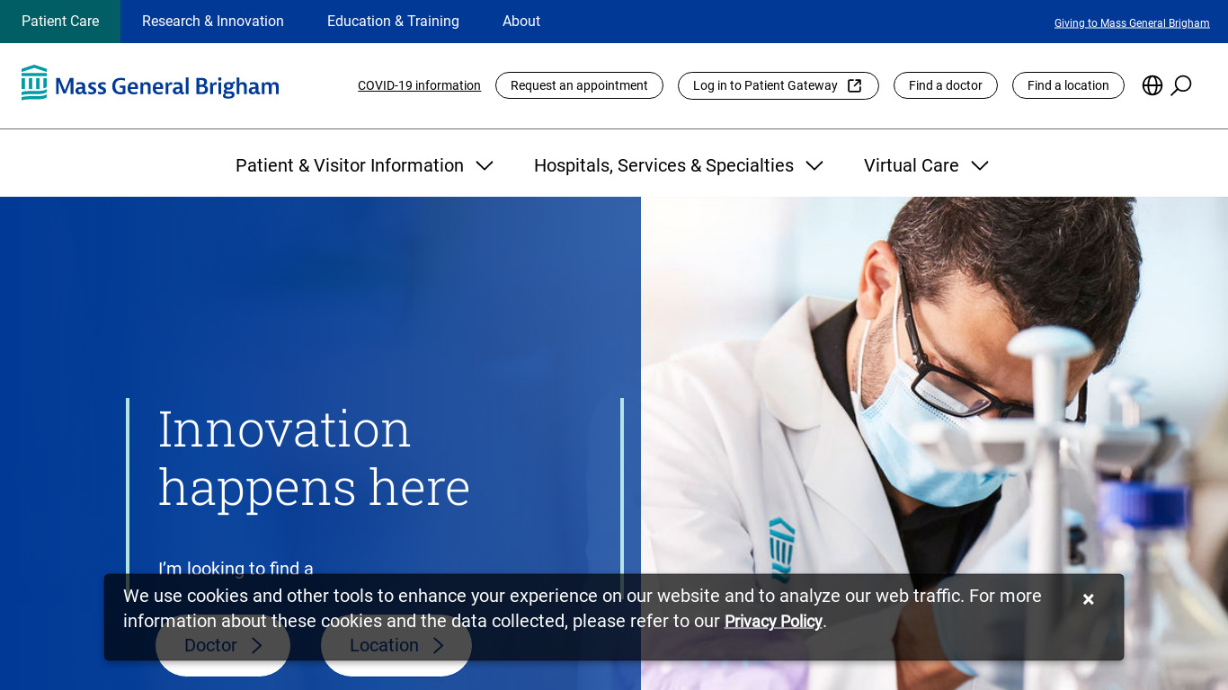 Partners HealthCare Landing page