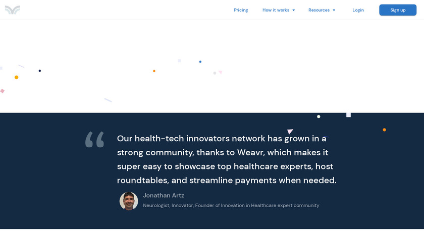 Weavr Cafe Landing Page