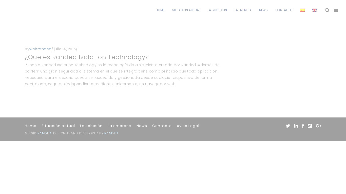 Isolation Technology Landing page