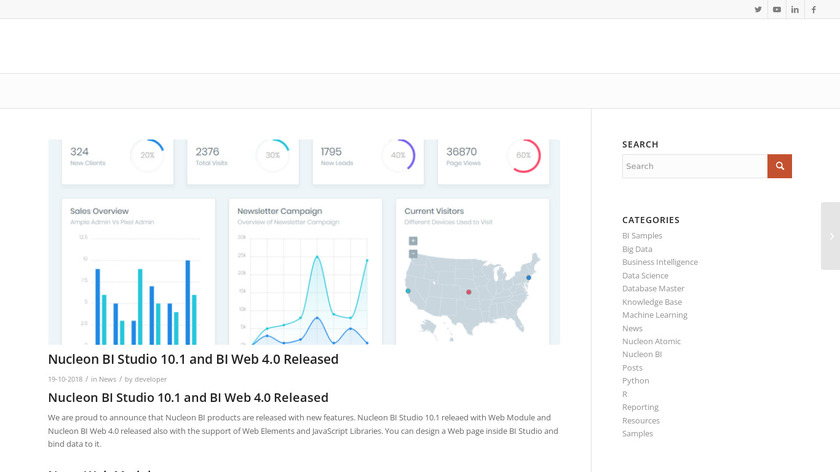 Nucleon BI Studio Landing Page