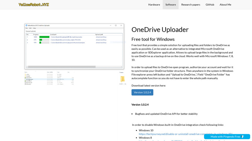yellowrobot.xyz OneDrive Uploader YellowRobot.XYZ Landing Page