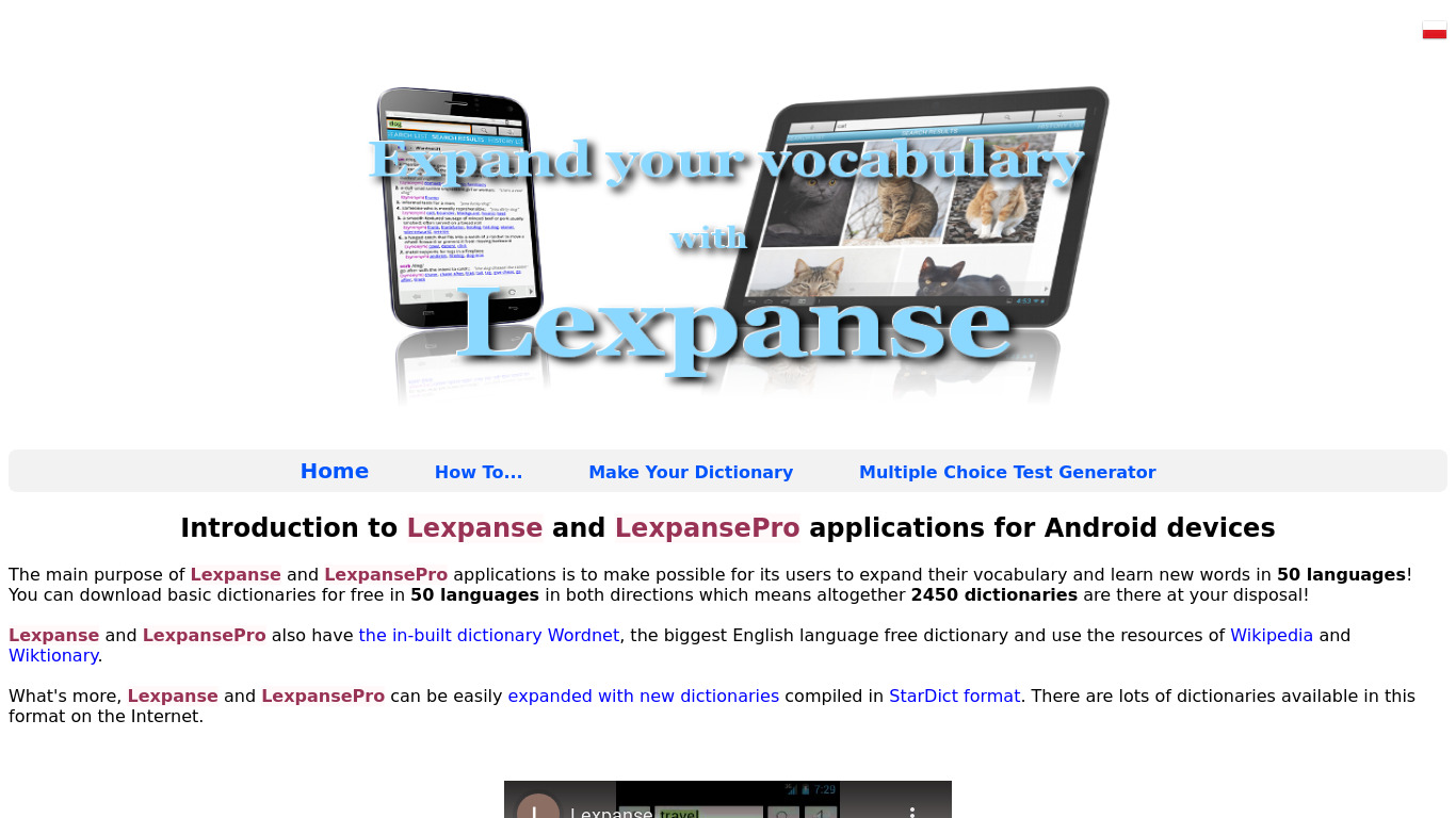 Lexpanse Landing page